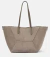 Brunello Cucinelli Bc Duo Small Geometric Leather Tote Bag In Grey