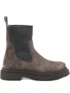 Brunello Cucinelli Lather Boots With Cashmere Detail