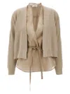Brunello Cucinelli Layered Cardigan Sweaters And Cardigans Beige In Beige