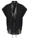 Brunello Cucinelli Layered Cardigan Sweaters And Cardigans In Black