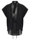 Brunello Cucinelli Layered Cardigan Sweaters And Cardigans In Black