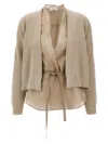 Brunello Cucinelli Layered Cardigan Sweaters And Cardigans Beige In Neutrals