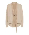 Brunello Cucinelli Cardigan With Multilayer In Nude