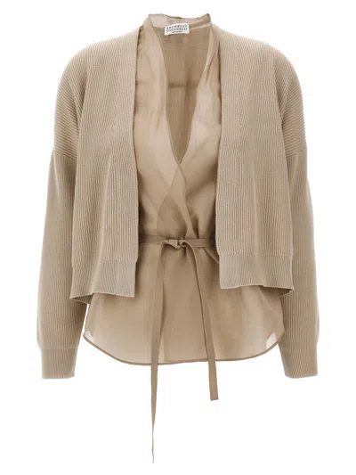 BRUNELLO CUCINELLI BRUNELLO CUCINELLI LAYERED CARDIGAN