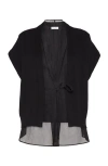 Brunello Cucinelli Layered Cardigan With Monili In Black