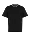 Brunello Cucinelli Silk And Cotton Blend Crew Neck T-shirt In Black