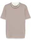 Brunello Cucinelli T-shirt With Layered Design In 灰色