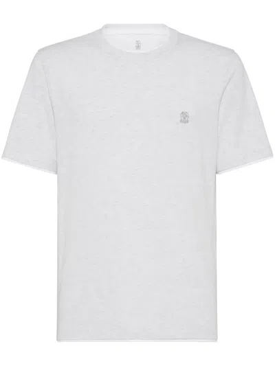 Brunello Cucinelli Layered-detail T-shirt In Grey