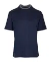 Brunello Cucinelli Double Layer Crewneck T-shirt In Blue