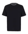 Brunello Cucinelli Black Cotton And Silk T-shirt In Black
