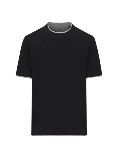 Brunello Cucinelli Layered-effect Crewneck T-shirt In Black