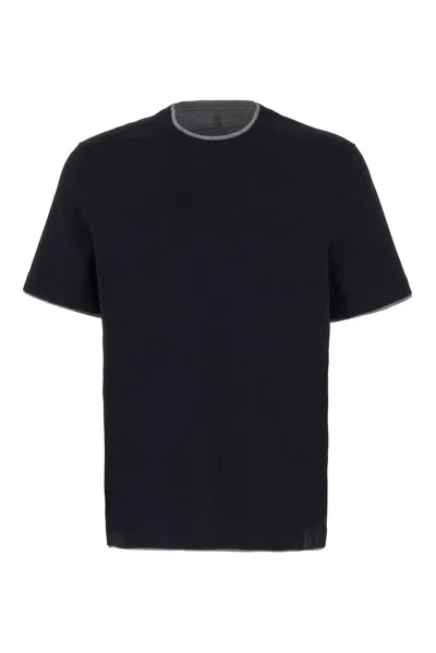 Brunello Cucinelli Layered-effect Crewneck T-shirt In Black