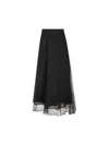 Brunello Cucinelli Layered Effect Midi Skirt In Nero