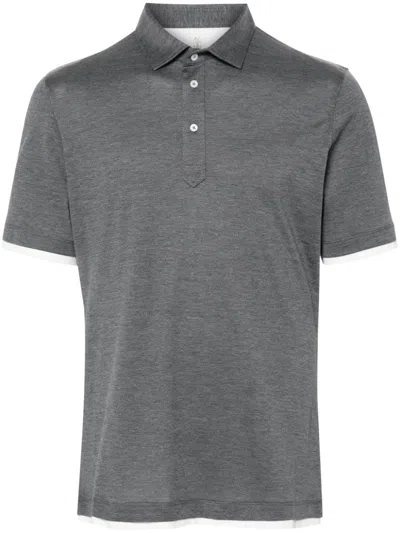 BRUNELLO CUCINELLI LAYERED-EFFECT POLO SHIRT