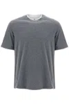 Brunello Cucinelli Layered-effect Cotton T-shirt In Grey