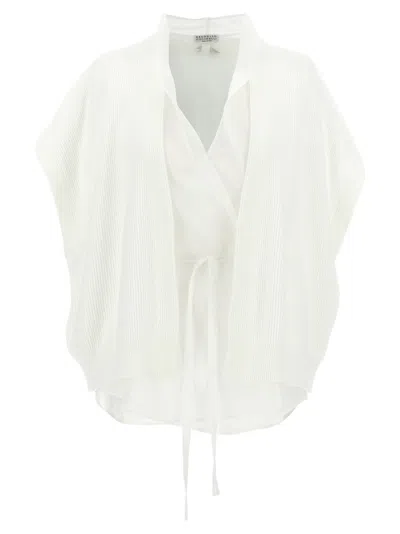 Brunello Cucinelli Layered English Rib Knit Cardigan