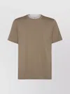 Brunello Cucinelli Cotton Jersey Crew Neck T-shirt With Faux-layering Clothing In Nude