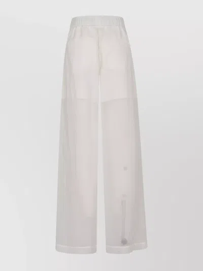 Brunello Cucinelli Layered Sheer Wide Leg Trousers In White