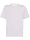 Brunello Cucinelli T-shirt With Layered Design In 紫色
