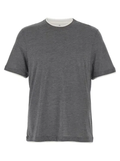 Brunello Cucinelli Layered T-shirt In Gray