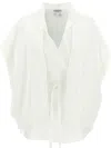 Brunello Cucinelli Layered Wrap Blouse In White