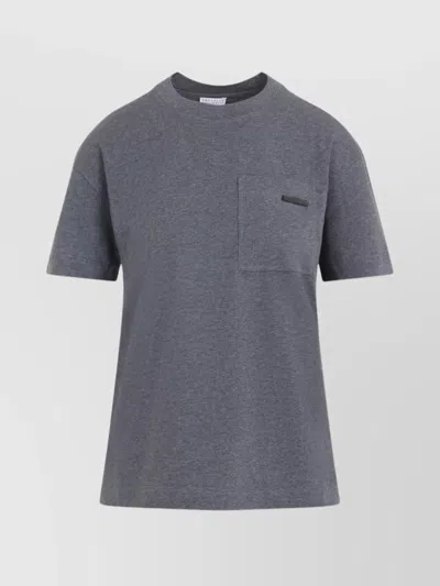 Brunello Cucinelli Lead Grey Cotton T-shirt With Chest Pocket