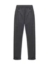 Brunello Cucinelli Women Lead Grey Wool And Cashmere Baggy Trousers In Gray