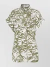 Brunello Cucinelli Leaf Print Cotton Shirt