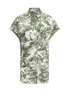Brunello Cucinelli Leaf Print Long Shirt In Green
