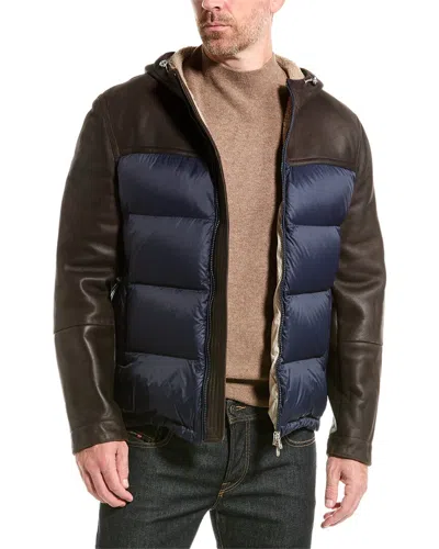 Brunello Cucinelli Colour-block Puffer Jacket In Multi