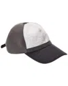 Brunello Cucinelli Leather- Trim Silk-blend Cap In Grey
