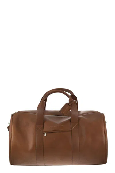Brunello Cucinelli Leather Active Bag In Brown