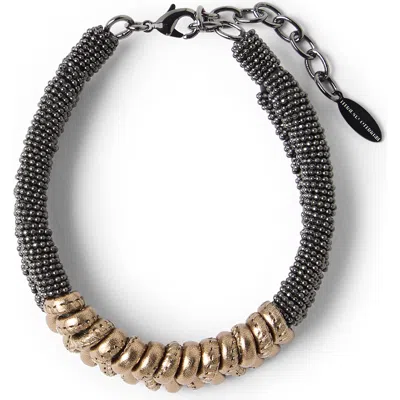 Brunello Cucinelli Leather And Monili Bracelet