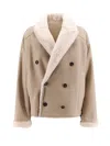 Brunello Cucinelli Reversible Fuzzy Shearling Outerwear With Jewellery