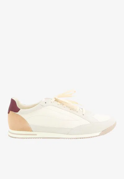 BRUNELLO CUCINELLI LEATHER AND SUEDE SNEAKERS