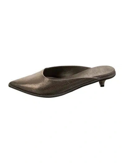 Pre-owned Brunello Cucinelli Leather Animal Print Mules
