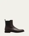 Brunello Cucinelli Leather Ankle Booties With Monili Pull Tab In Brown