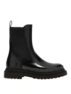 Brunello Cucinelli Chunky Sole Ankle Boots With Contrast Stitching In Black