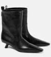 Brunello Cucinelli Leather Ankle Boots In Black