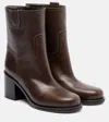 Brunello Cucinelli Leather Ankle Boots In Brown