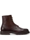 Brunello Cucinelli Round-toe Leather Ankle Boots In Brown
