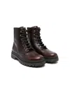 Brunello Cucinelli Leather Ankle Boots In Brown