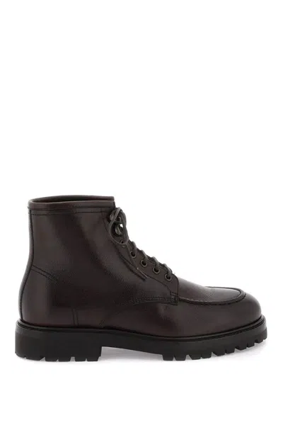Brunello Cucinelli Man Ankle Boots Dark Brown Size 11 Leather In Marrone