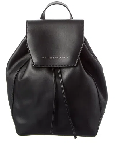 Brunello Cucinelli Leather Backpack In Black