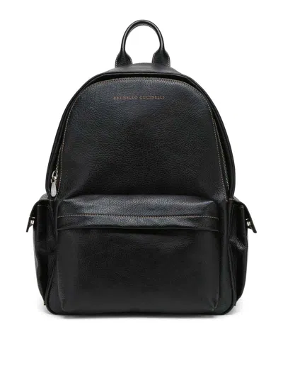 Brunello Cucinelli Leather Backpack In Red