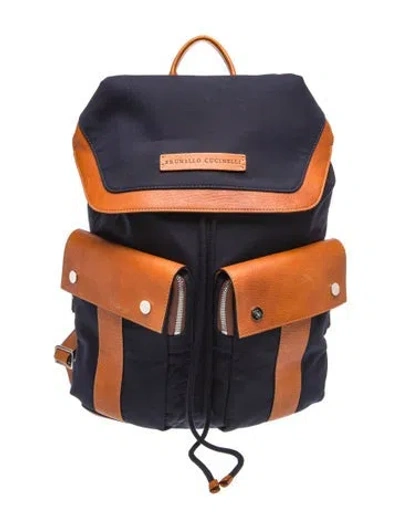 Pre-owned Brunello Cucinelli Leather Backpack In Blue