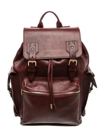 Pre-owned Brunello Cucinelli Leather Backpack In Brown