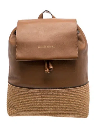 Pre-owned Brunello Cucinelli Leather Backpack In Brown