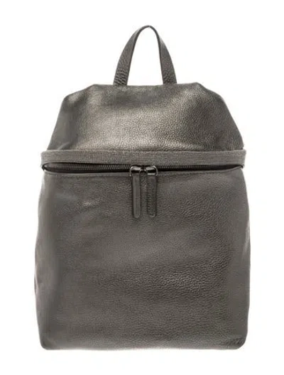 Pre-owned Brunello Cucinelli Leather Backpack In Grey