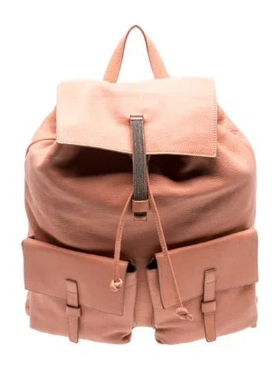 Pre-owned Brunello Cucinelli Leather Backpack In Orange